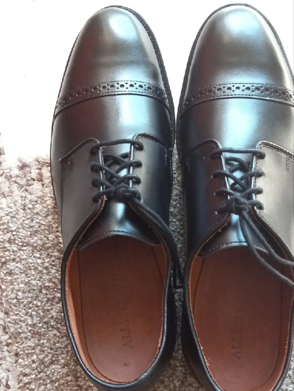 Allen Edmonds Black Cap-Toe Oxford with Brogue Detail